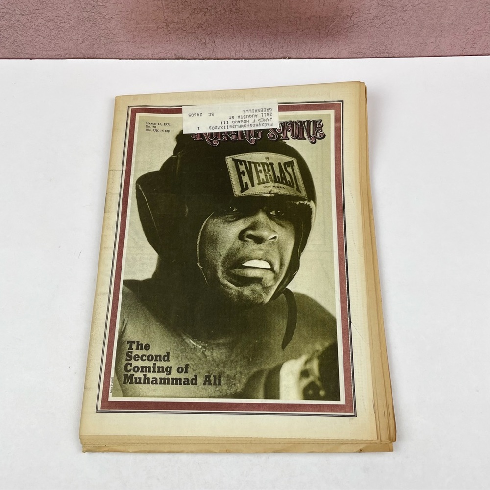 Vintage Rolling Stone Magazine Muhammad Ali March 18, 1971 Music Art History